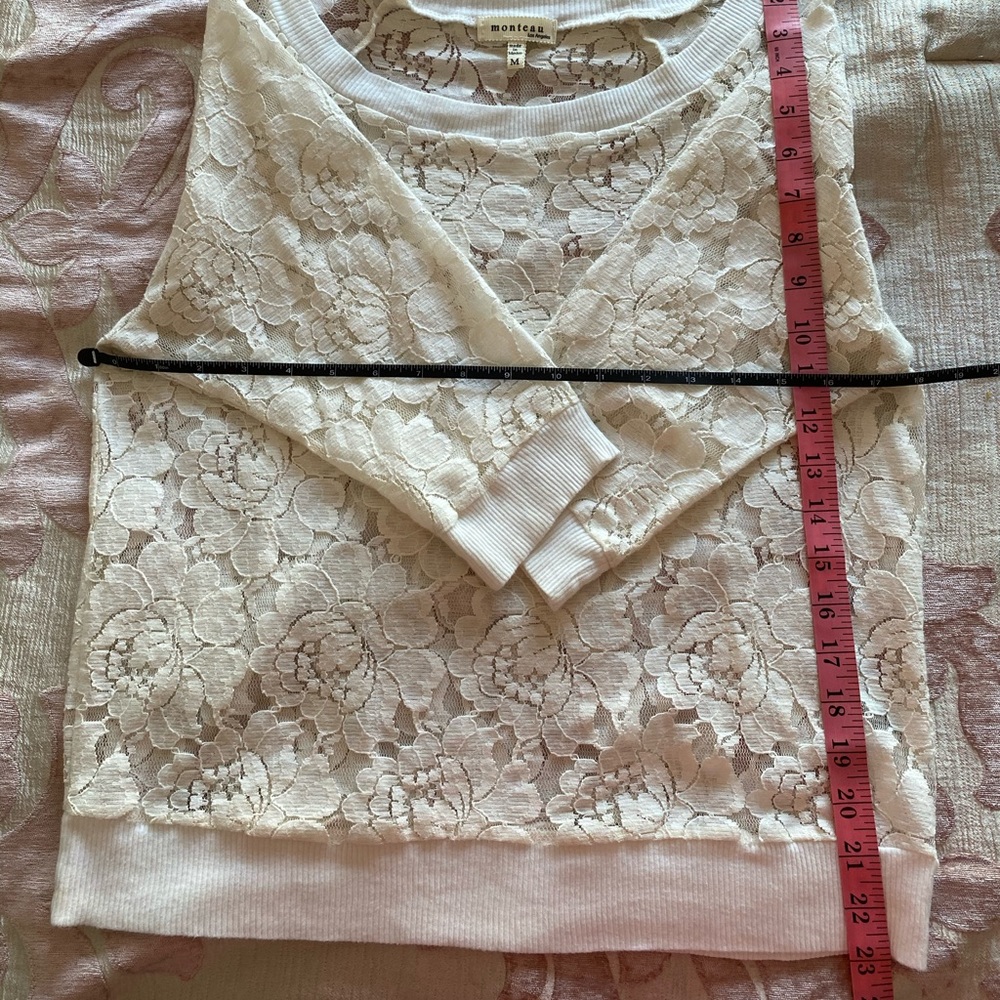 Monteau Cream Lace Top - Picture 4 of 4